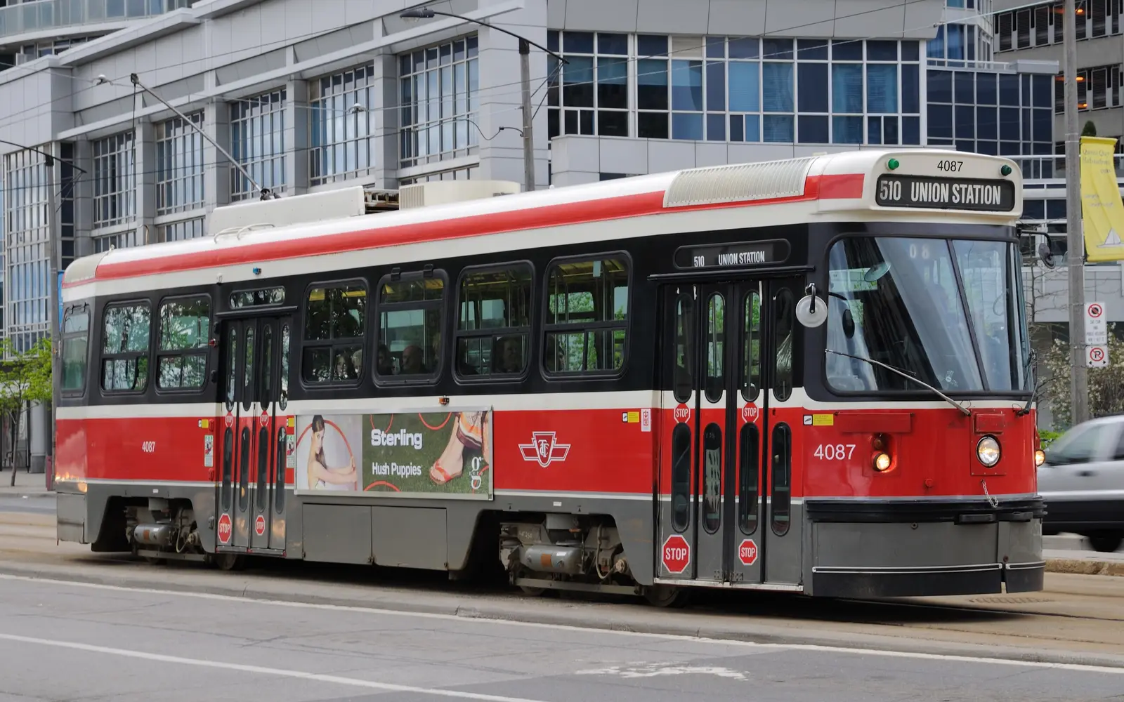 Toronto street with streetcar