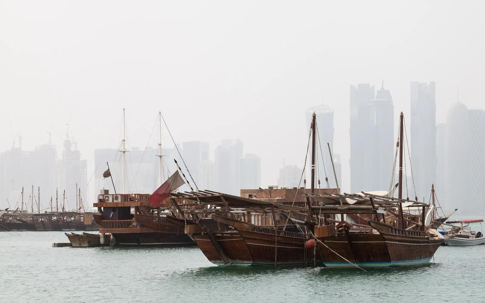 Dhow boats in Doha harbour