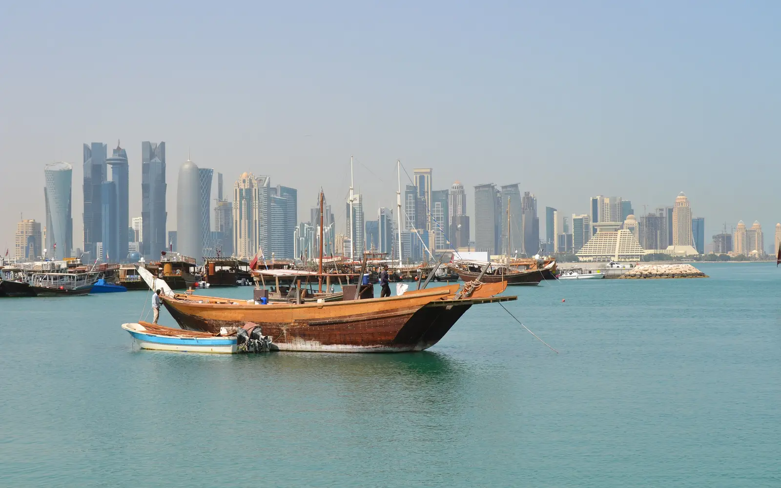 Doha corniche at sunset