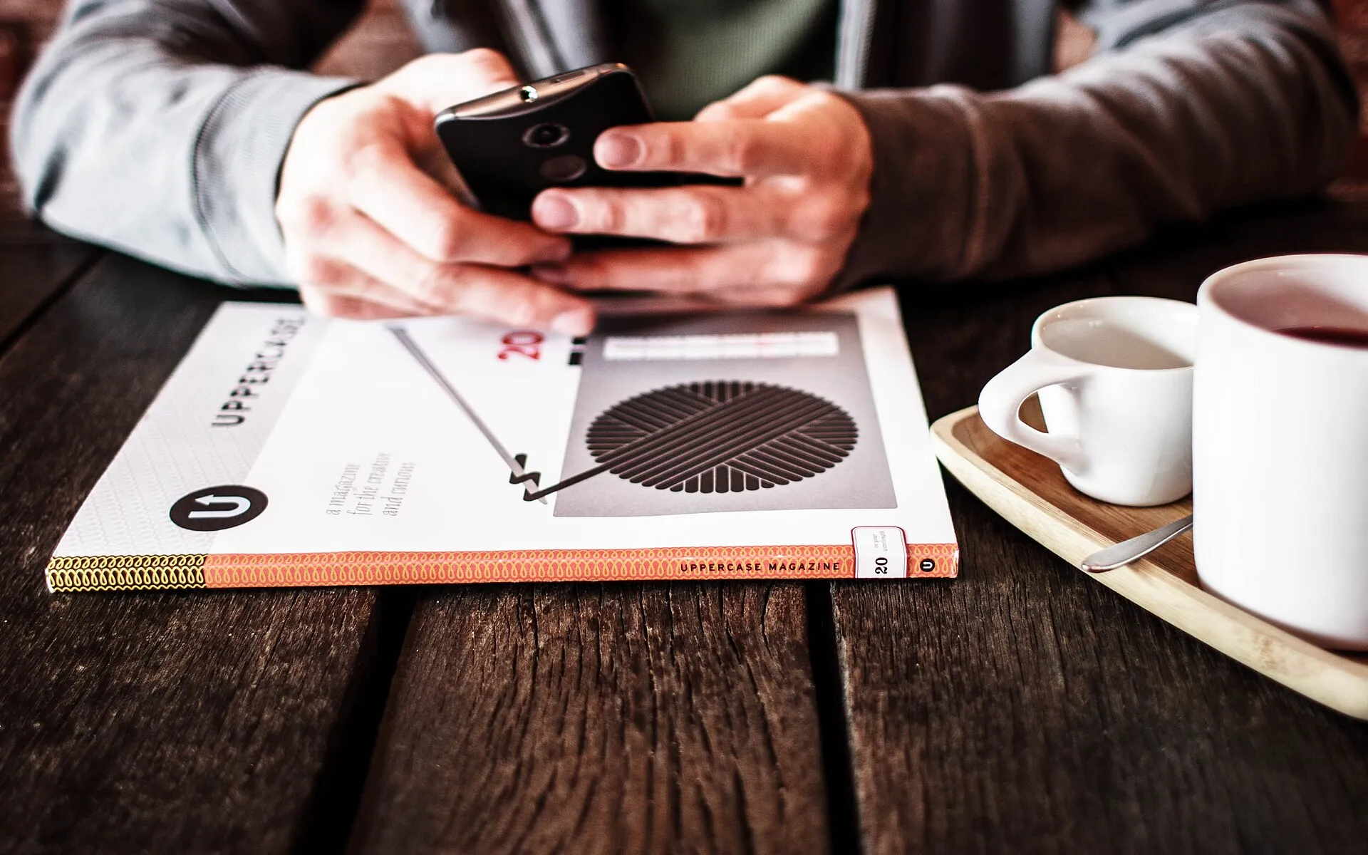 Smartphone and coffee