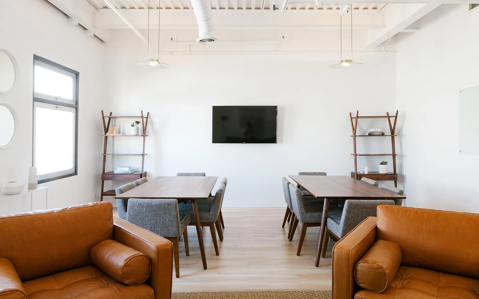 Leather chairs in meeting room