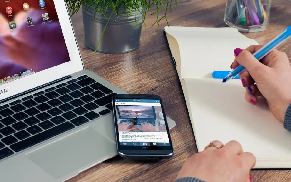 Social media advertising on a phone