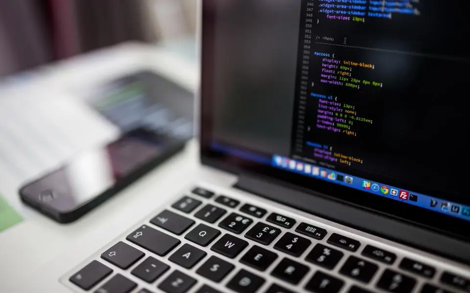 Developer writing code