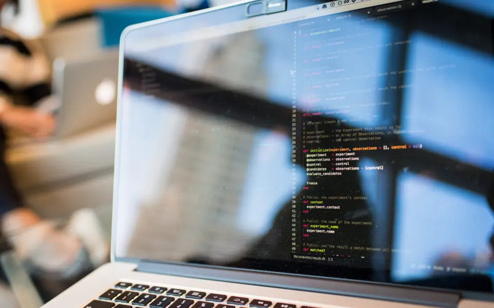 Developer writing code