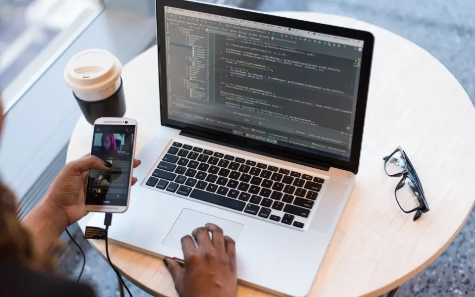 Developer writing code