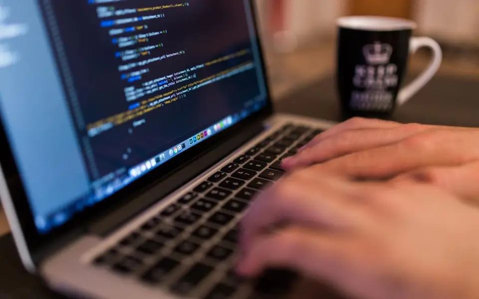 Developer writing code