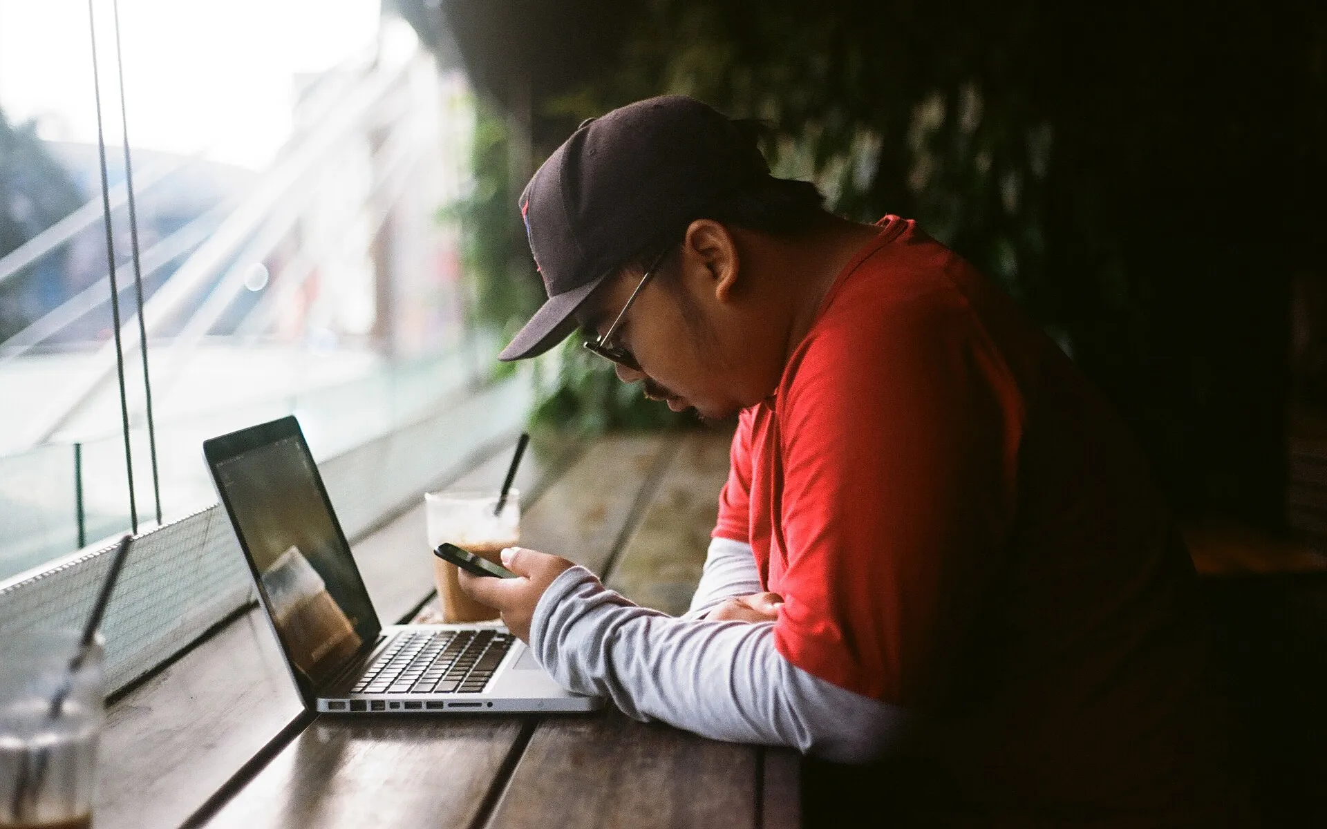 Man sitting with laptop