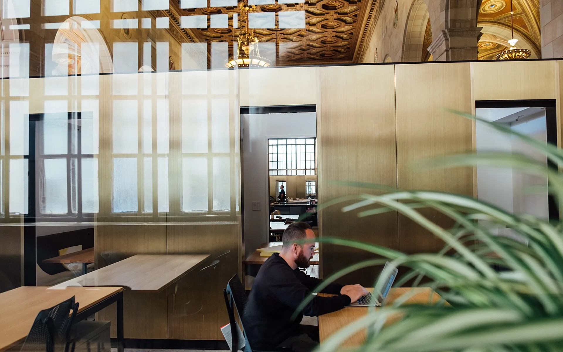 Working in open office space
