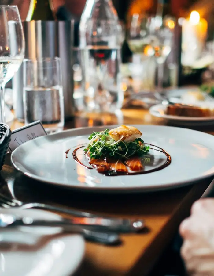 Plated dish on a restaurant table