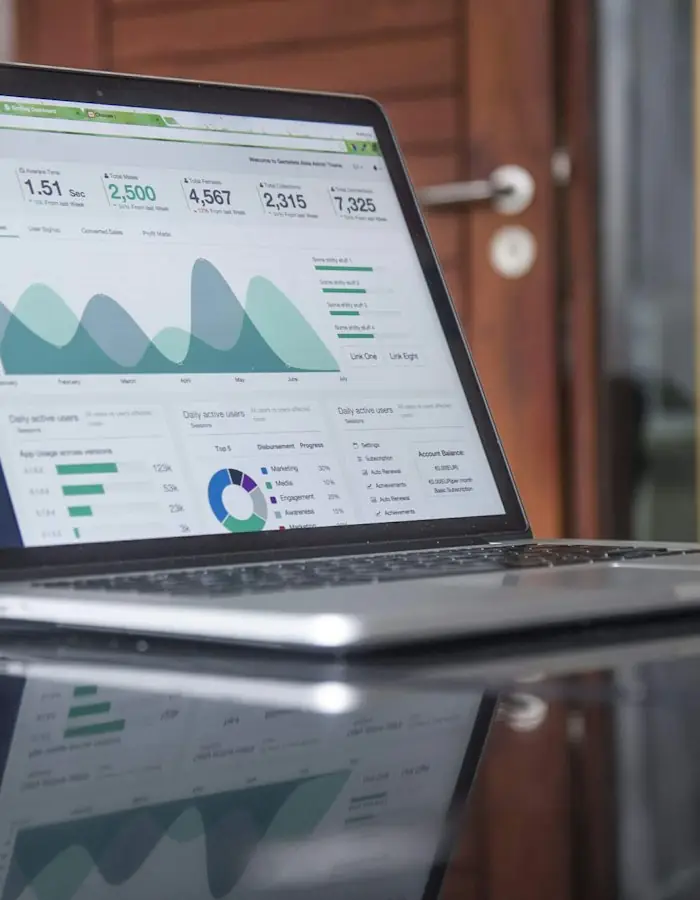 Laptop showing an analytics dashboard